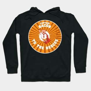 Captain Bacon to the Rescue - Funny Retro BBQ Barbecue Hoodie